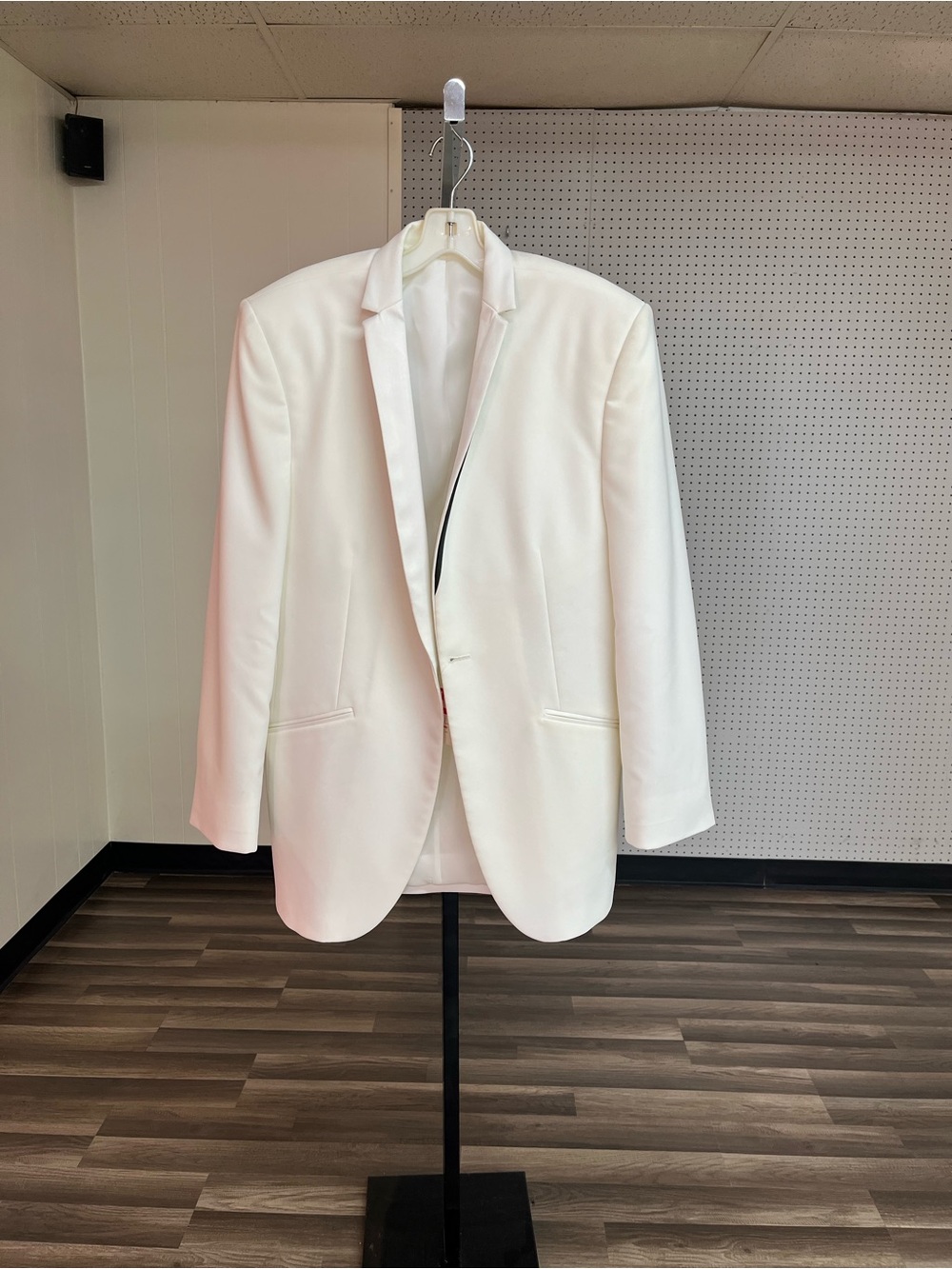 Source Unknown White Men's Single-Breasted Tuxedo Jacket